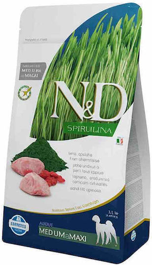 Farmina N&D Spirulina 2kg Dry Food Grain-Free & Gluten-Free for Adult Medium & Large Breed Dogs with Lamb