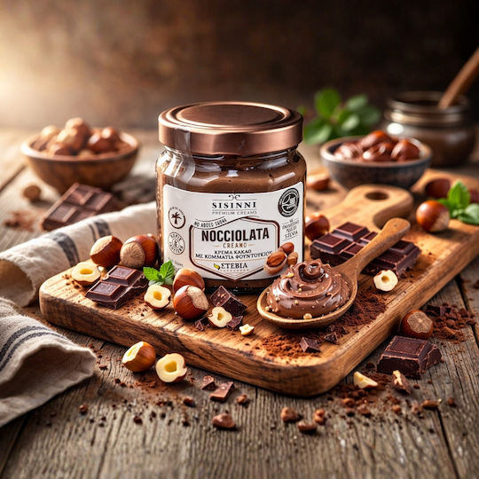 Sisinni Praline Spread Crunchy Cocoa Cream No Added Sugar 380gr
