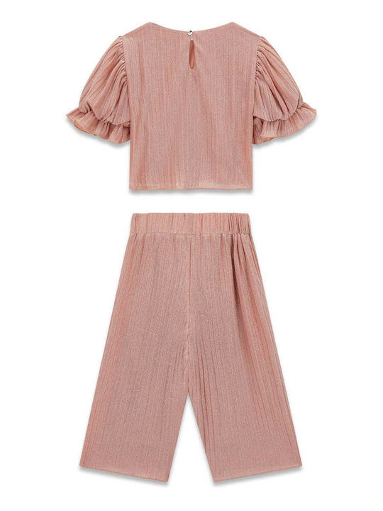Kids Clothing Set with Summer Pants 2 Pieces Pink