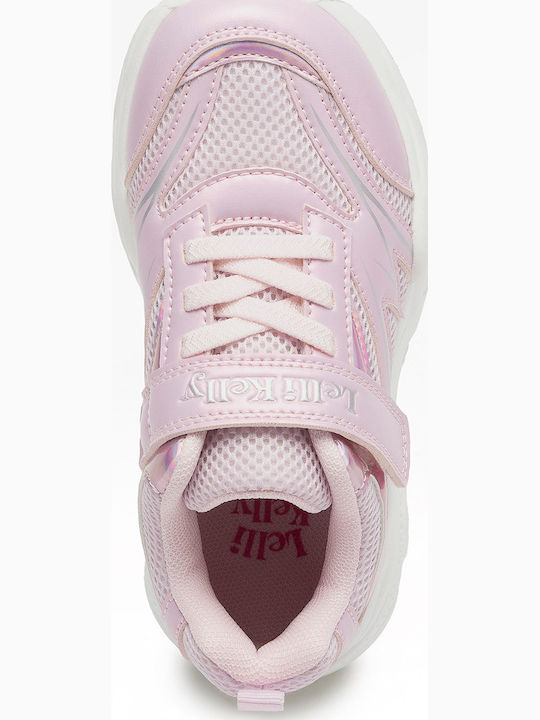 Kids Sneakers with Hoop & Loop Closure Pink