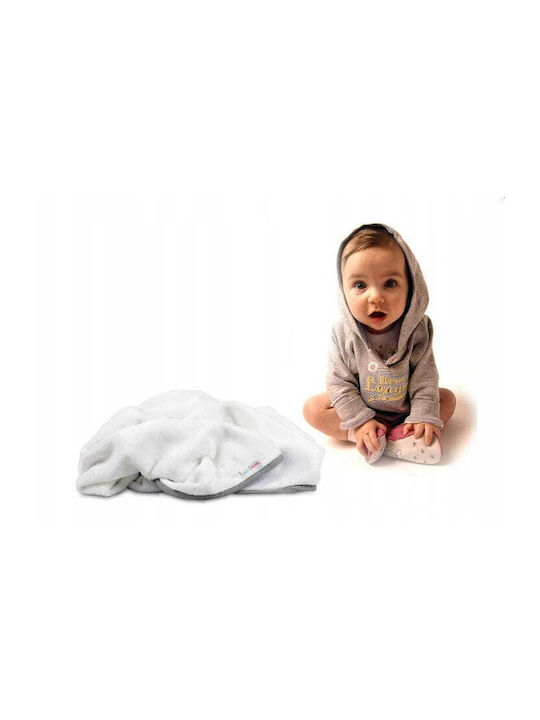 BabyMam Pătură Pepinieră Swaddling Catifea Albă cu Animal 75x100 cm