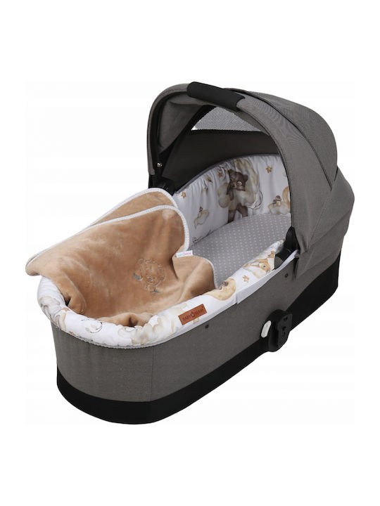 BabyMam Pătură Pepinieră Swaddling Catifea Maro cu Animal 75x100 cm