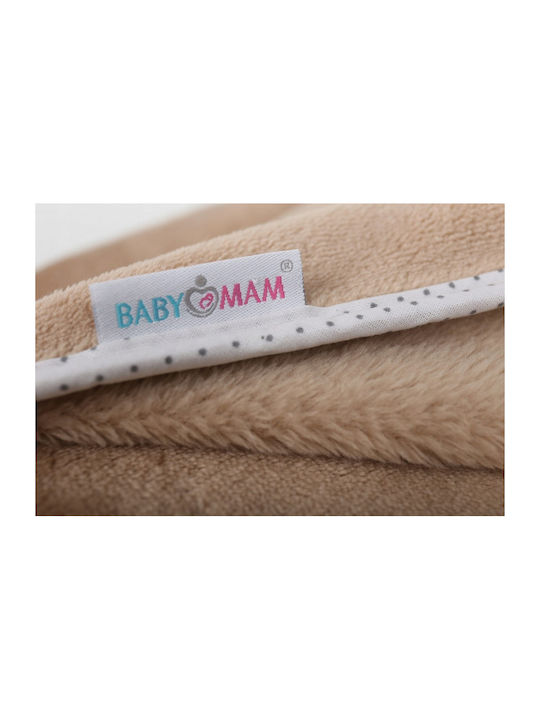 BabyMam Pătură Pepinieră Swaddling Catifea Maro cu Animal 75x100 cm