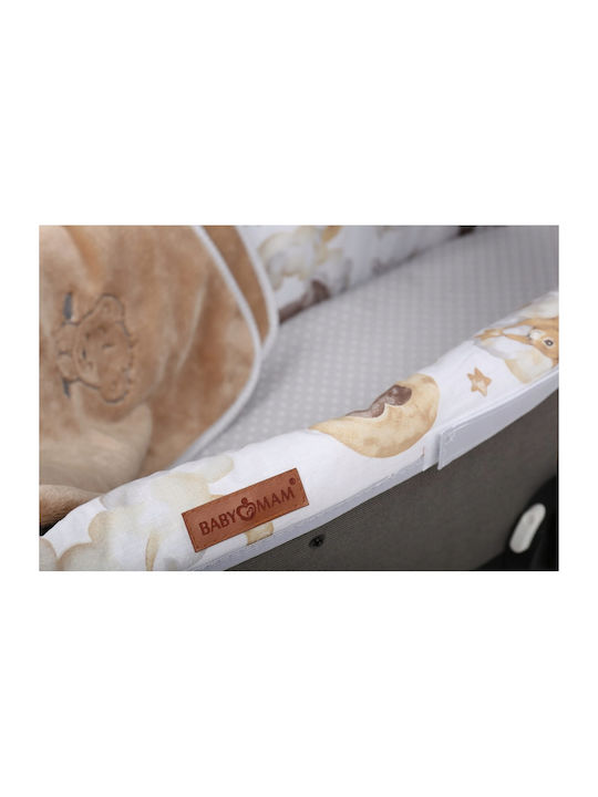 BabyMam Pătură Pepinieră Swaddling Catifea Maro cu Animal 75x100 cm