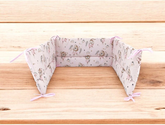 MimiNu Crib Bumper Standard Inside Little Ballerina Pink 30x180cm