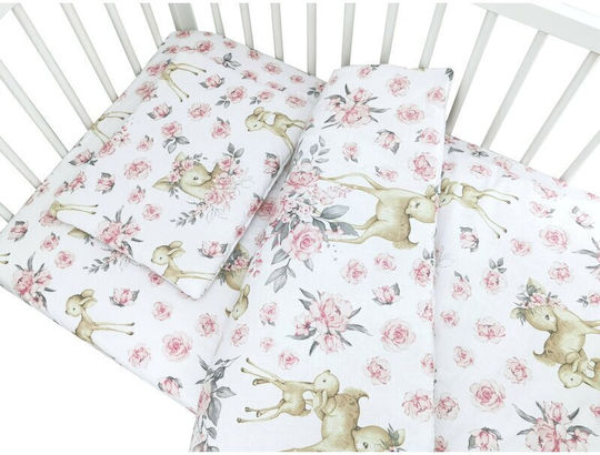 MimiNu Σετ Κούνιας Sweet Deer Pink 3τμχ