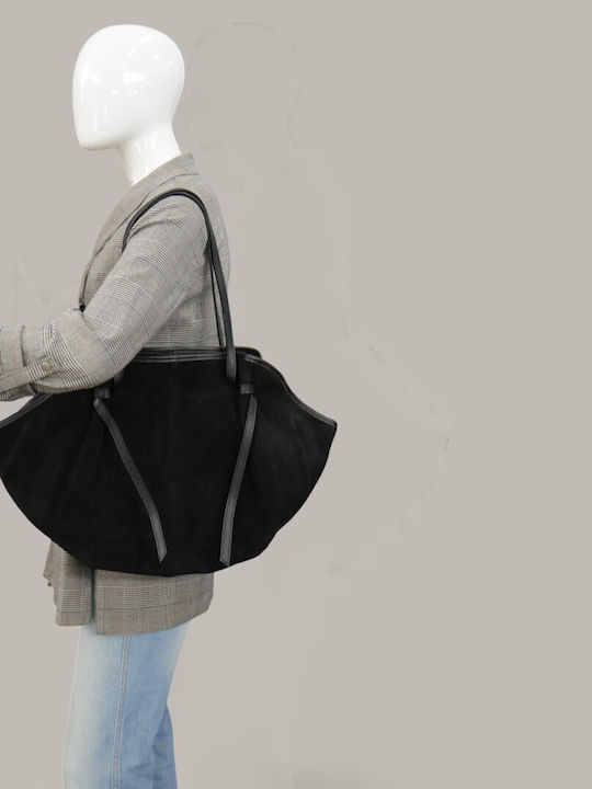 Damentasche aus Leder  Suede Braune Shopper Tasche