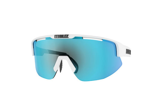 Bliz Cycling Glasses Matrix With White Frame And Mirror Dark Transparent Lenses