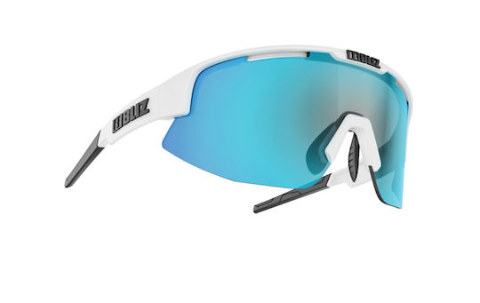 Bliz Cycling Glasses Matrix With White Frame And Mirror Dark Transparent Lenses