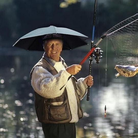 Umbrelă De Cap Alista Home Diametru 69 Cm Bandă Elastică Pentru Cap Protecție Împotriva Ploii Și Uv Albastru Ceață