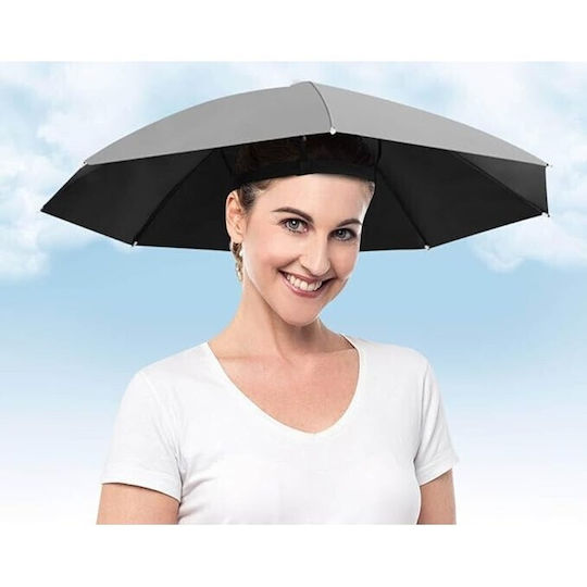 Head Umbrella Alista Home 69 Cm Diameter Elastic Headband Uv Rain Protection Gray
