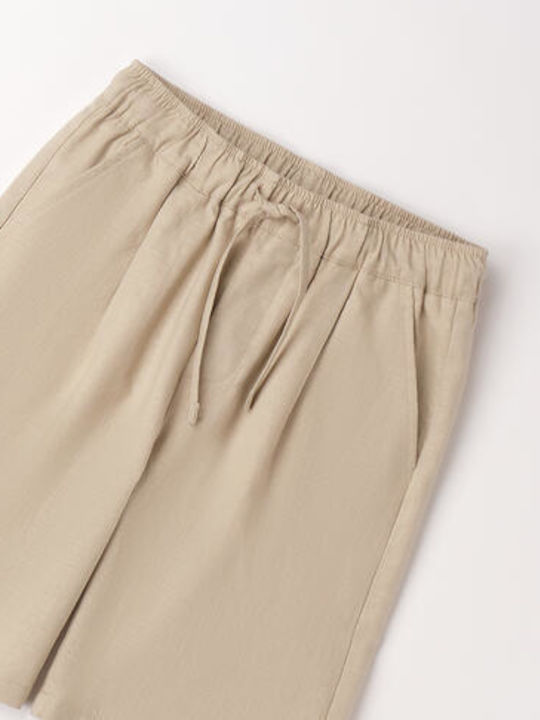 Kids Fabric Beige Shorts/Bermuda