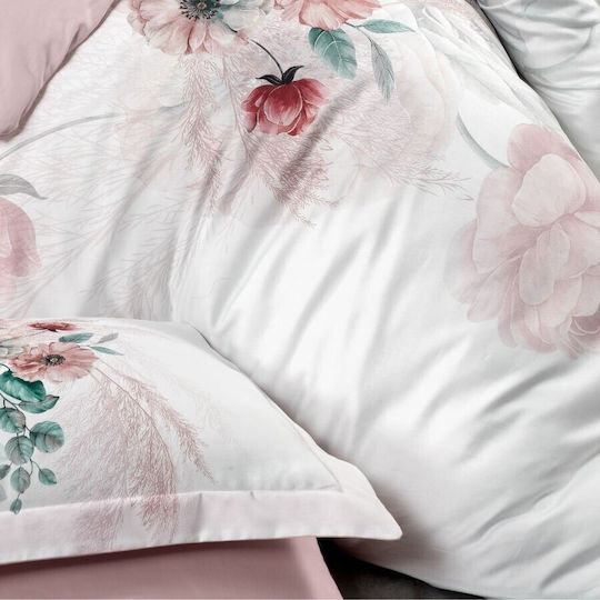 First Choice Cotton Satin Double Duvet Cover Set With 4 Pillowcases & 1 Bed Sheet 200x220cm Yellow
