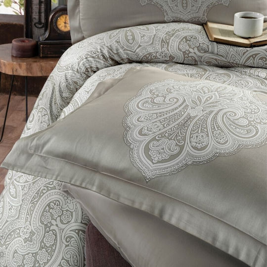 First Choice Set Huse Pentru Pilote Din Bumbac Dublu Cu 4 Fețe De Pernă Și 1 Cearceaf 200x220cm Elegant Bej