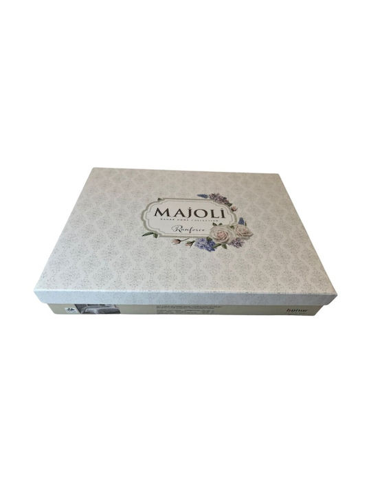 Majoli Bahar Set Huse Pentru Pilote 100% Bumbac Dublu Cu 2 Fețe De Pernă & 1 Cearceaf 200x220cm Floral