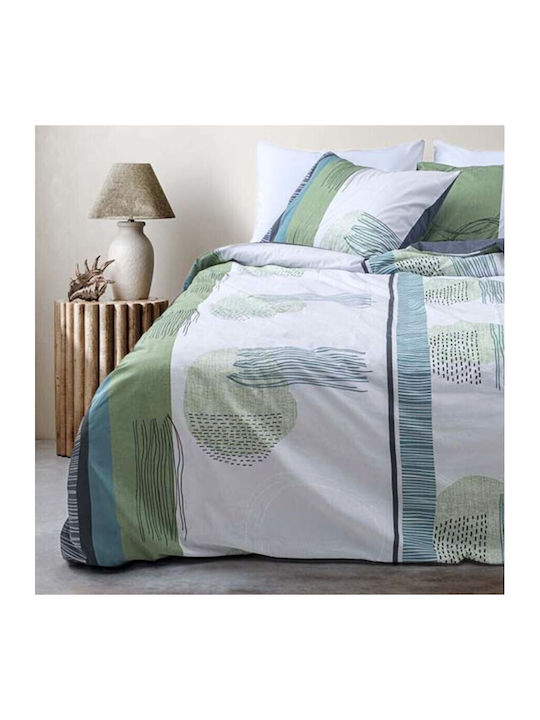 Majoli Bahar Set Huse Pentru Pilote 100% Bumbac Dublu Cu 2 Fețe De Pernă & 1 Cearceaf 200x220cm Verde