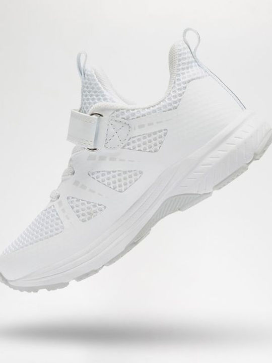 Kids Sports Shoes Running with Hoop & Loop Closure White