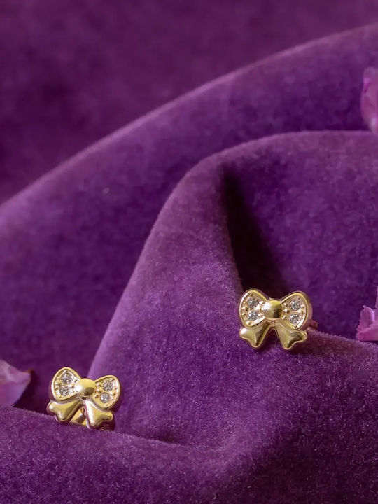 Kids Earrings Studs with Stones from 9K Gold