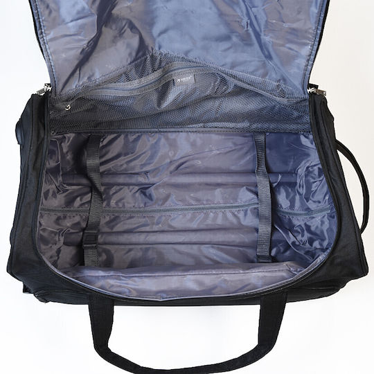 Airtex Paris Sack Voyage 43lt Black with Wheels Fabric Length 53cm Width 28cm Height 29cm