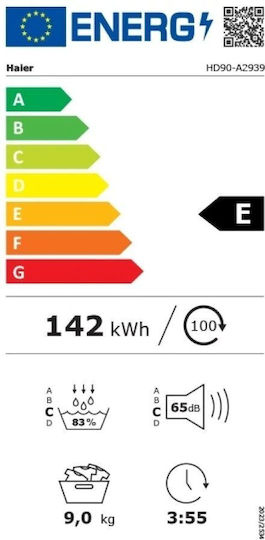 Haier HD90A2939EIT Στεγνωτήριο 9kg με Αντλία Θερμότητας
