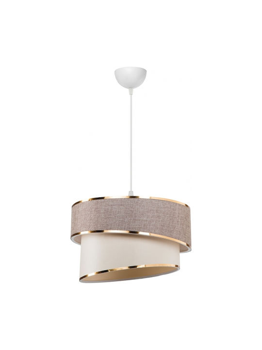 GloboStar Sonia Pendant Ceiling Light Beige/Gold with E27 Socket 30x30x24cm