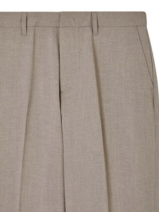 Trousers in Straight Leg Style Khaki