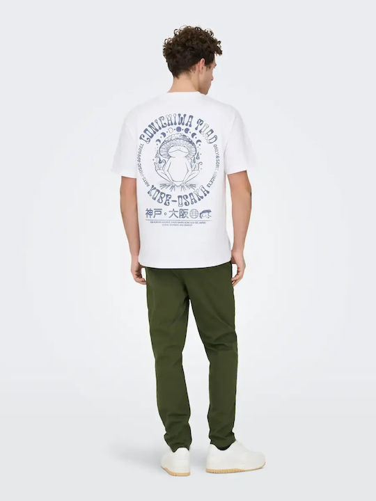 Παντελόνι Chino Ελαστικό σε Tapered Γραμμή Olive Night