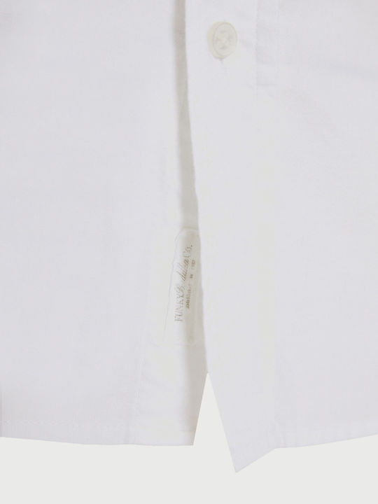 Long Sleeve Cotton Shirt in Regular Fit White