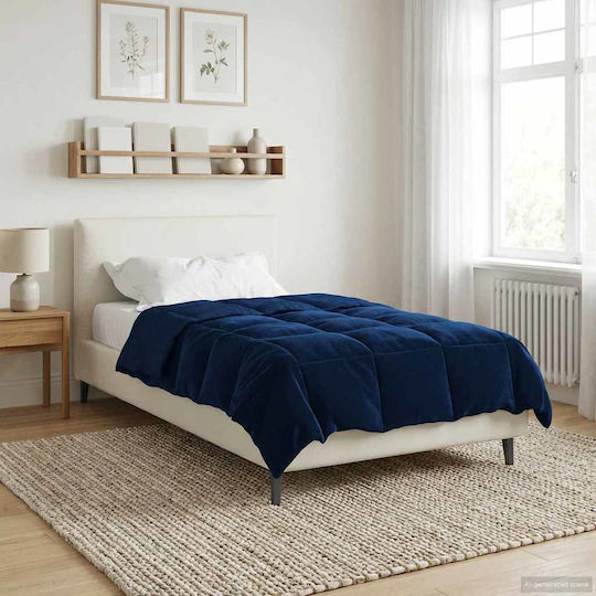 vidaXL Single Duvet Cover 140x200 Dark Blue