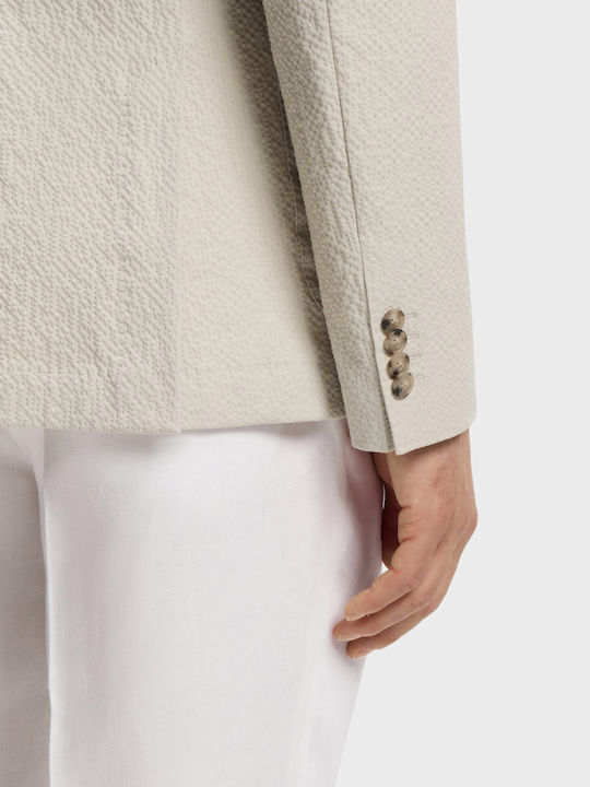 Ανδρικό Σακάκι με Στενή Εφαρμογή Light Beige