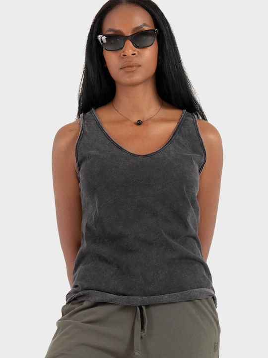 Women's Cotton Sleeveless Blouse Washed Black