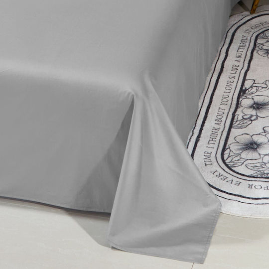 Σετ Παπλωματοθήκη Βαμβακέρή Μονή 160x240cm 1 Μαξιλαροθήκη & 1 Σεντόνι Γκρι