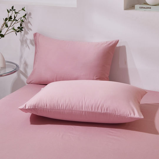 4 Seasons Collection Bettbezug Baumwolle Moni 160x240cm 1 Kissenbezug & 1 Bettlaken Rosa