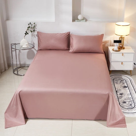 4 Seasons Collection Bettbezug Baumwolle Moni 160x240cm 1 Kissenbezug & 1 Bettlaken Rosa