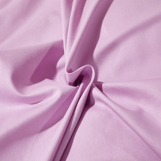 Single Cotton Duvet Cover Set 160x240cm 1 Pillowcase & 1 Lilac Bed Sheet