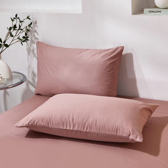 4 Seasons Collection Bettbezug Baumwolle Moni 160x240cm 1 Kissenbezug & 1 Bettlaken Rosa