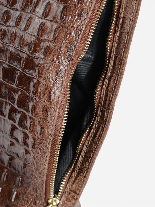 Damentasche aus Leder Shopper Schulter Braun