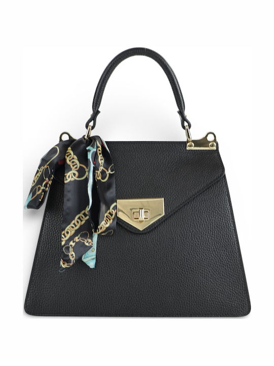 Leather Women's Tote Handbag Black