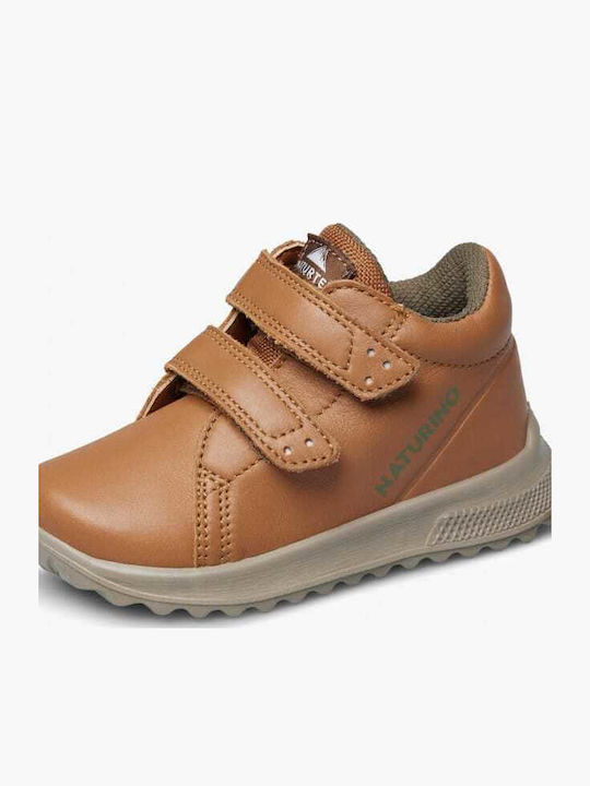 Anatomic Leather Kids Ankle Boots with Hoop & Loop Closure Brown