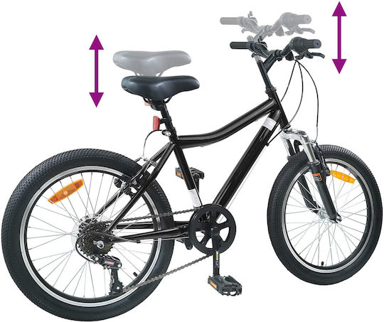 vidaXL 24" Kids' City Bicycle Black