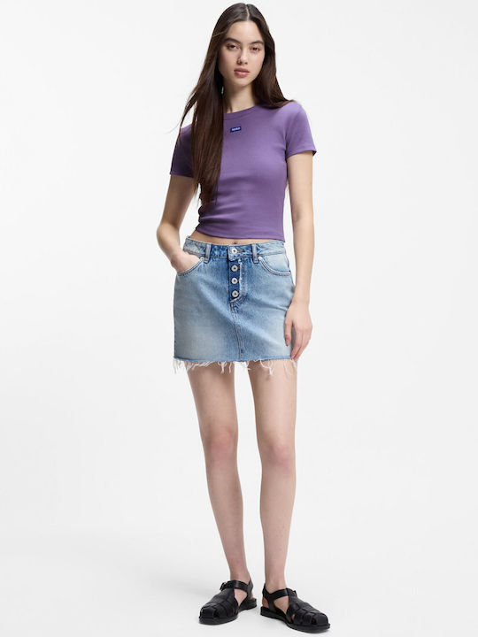 Damen Bluse Baumwolle Lila