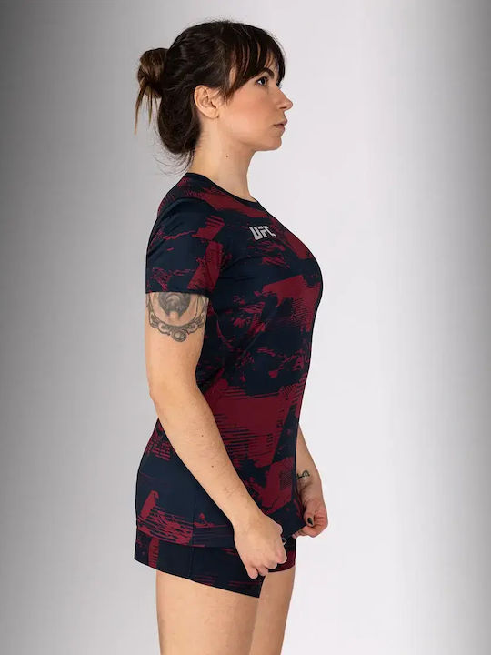 Venum Women's Short Sleeve Martial Arts Shirt VNMUFC-00445-455 for MMA Red