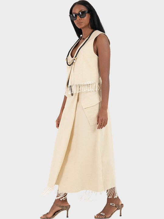 Women's Cotton Sleeveless Top Light Beige