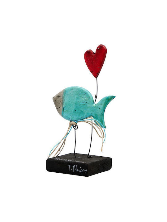G.Niarchou Handmade Ceramic Fish Heart Base 7x20