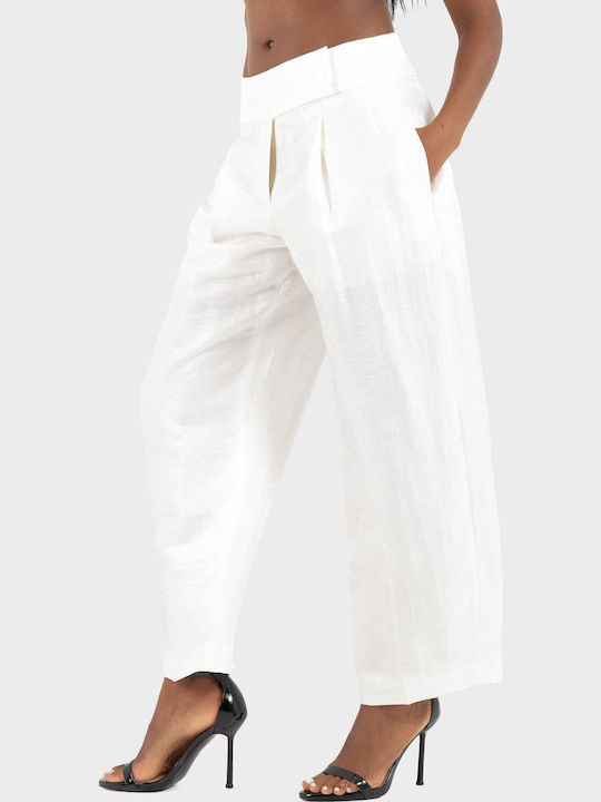 Pantalon Dama Din In Alb