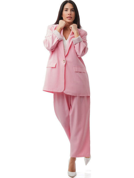 Rosa Set Damenhose Jacke