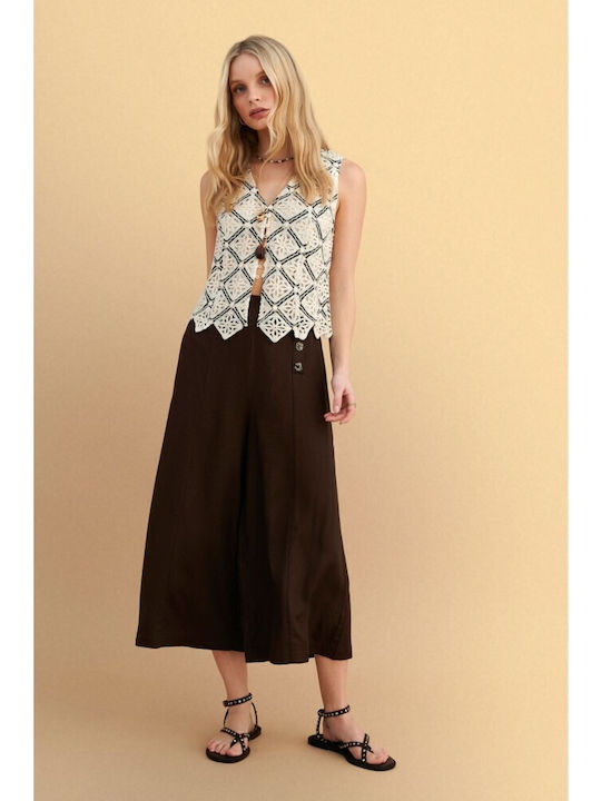 Women's Zip Culottes in Regular Fit Brown