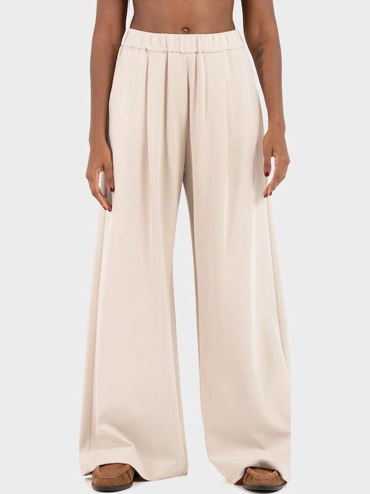 Γυναικείο Υφασμάτινο Παντελόνι Light Beige