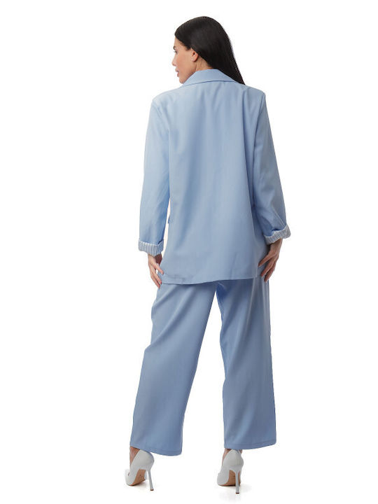 Light Blue Set Trousers Jacket