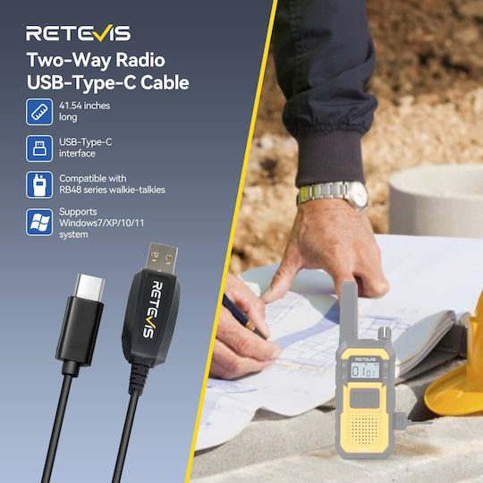 Καλώδιο Retevis Usb Pc48 Προγραμματισμό Πομποδεκτών Rb648p 9010130191